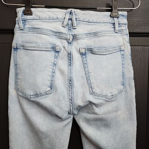 GOOD AMERICAN Good Legs Raw Edge Crop Skinny Jeans In Blue                   418 - Picture 12 of 16